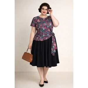 Glenfrey Fashion Vintage Fit and Flare Dress Womens Size 18W Multi Floral